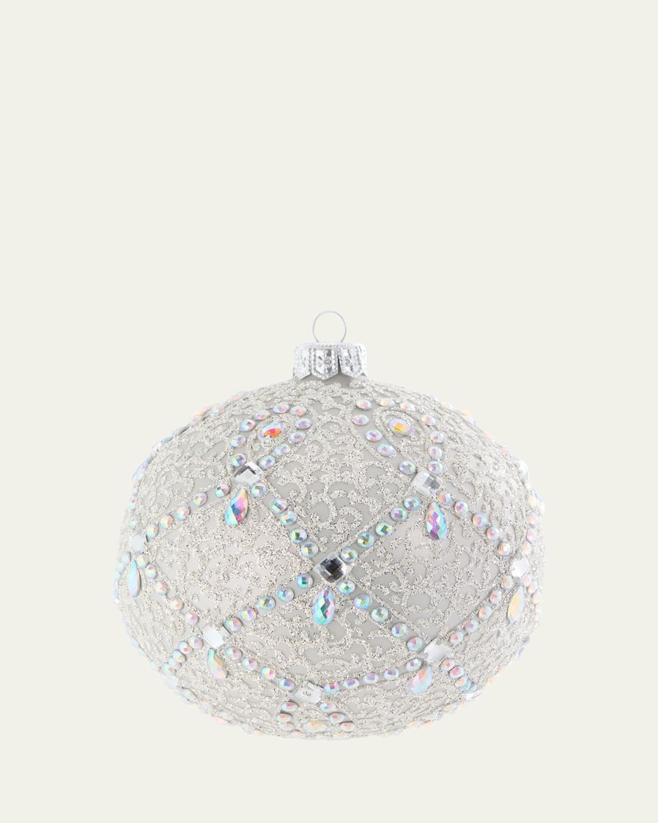 Glittery Art Deco Ball Ornament
